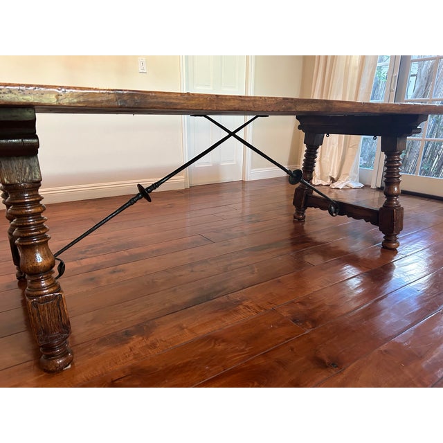 French Country 1920s French Walnut Farmhouse Table For Sale - Image 3 of 9