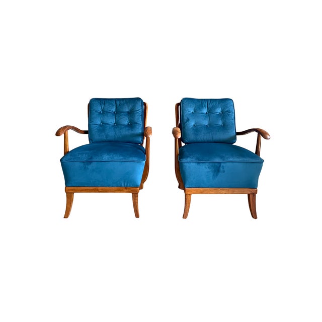 Art Deco Lounge Chairs by Gyula Kaesz, 1930s, Set of 2 For Sale - Image 4 of 7