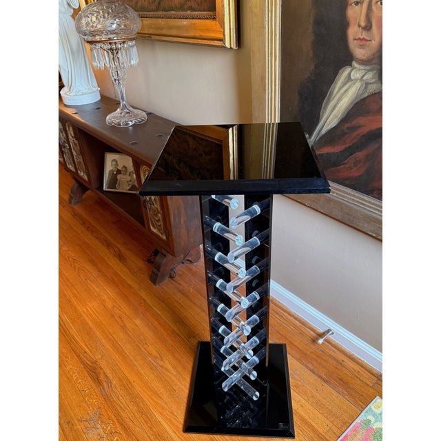 Shlomi Haziza (Israel B1969) Lucite Acrylic MCM Art Sculpture Pedestal Table 36" For Sale - Image 15 of 15