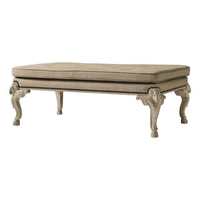 English Upholstered Bench For Sale