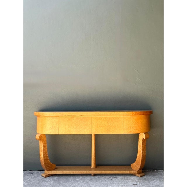 Vintage Deco Burl Console Table For Sale - Image 13 of 18
