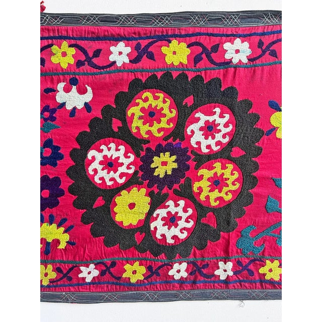 Boho Chic Colorful Vintage Suzani Runner Textile For Sale - Image 3 of 3