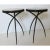 Elegant and practical marble topped wroght iron tri-legs side tables. Indoor or or outdoor. Please note last 6 images - in...