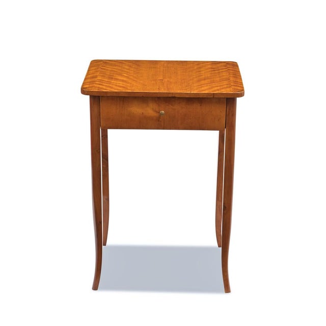 Wood Antique Biedermeier Side Table in Birch, 1820 For Sale - Image 7 of 9