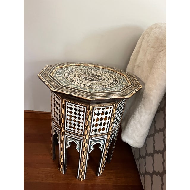 Two moroccan tables with mother of pearl inlay in Excellent condition