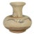 Vintage White Glazed Pottery Vase – Slip-Painted Floral Motif, Folk Style For Sale