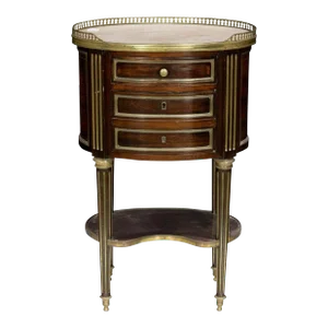 French 19th Century Napoleon III Oval Marble Top Side Table