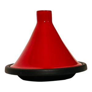 Vintage Le Creuset Volcanic Tagine Cast Iron Red Enamel, Circa 1970s