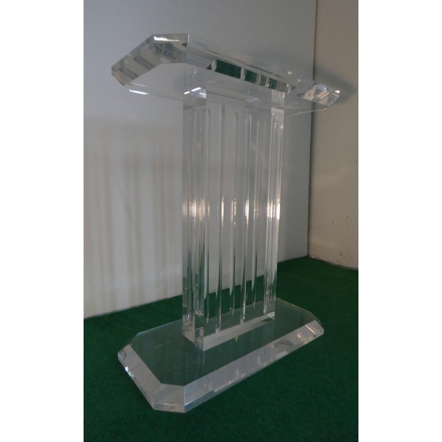A sculptural work crafted from a single block of acrylic glass. The exceptional nature of this piece lies in the lathe-...