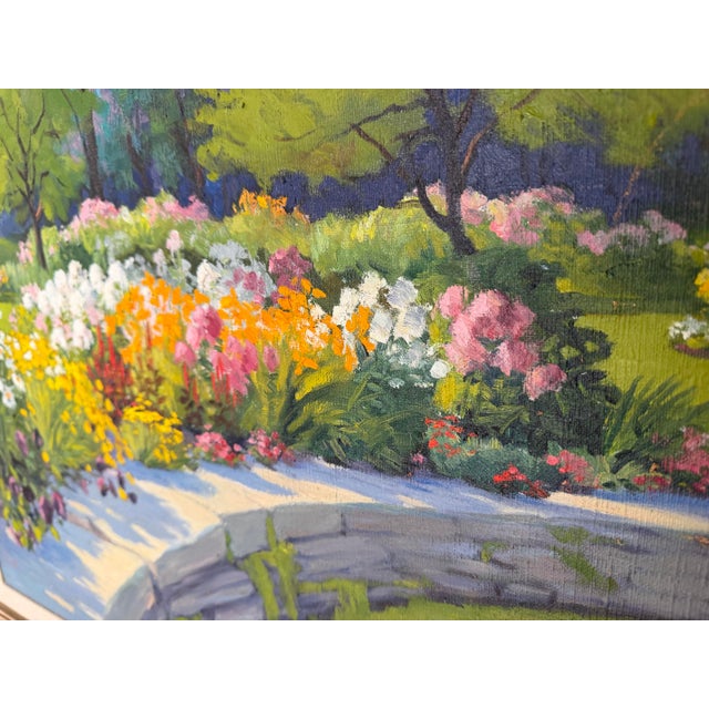 Impressionist Early 20th Century Original William H. Eppens Wh Floral Landscape Framed Oil Painting For Sale - Image 3 of 11