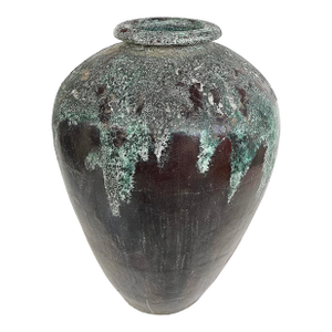 Balinese Jade and Brown "Glasir" Glazed Terracotta Planter
