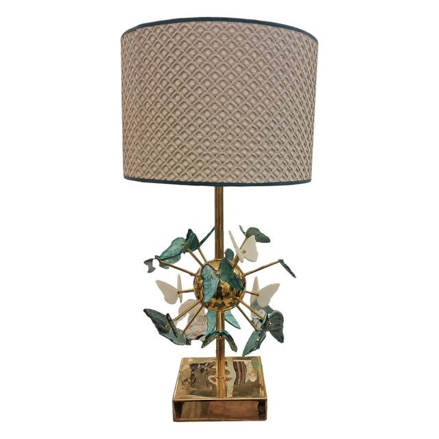 Sputnik Table Lamp with Blue Murano Butterflies, 1960s For Sale - Image 6 of 6