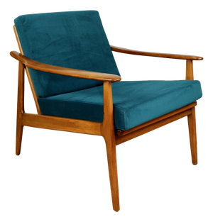 Vintage Danish Loft Lounge Chair in Sea Green, 1970s