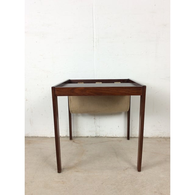 Mid-Century Modern Danish Modern Rosewood Magazine Table With Canvas For Sale - Image 3 of 18