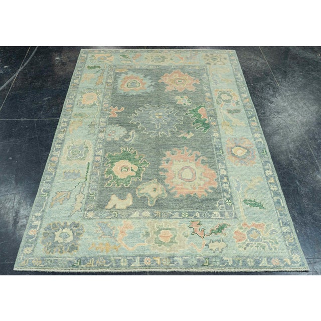 Early 21st Century Turkish Oushak Rug 3'11"x 5'11" #19230 For Sale - Image 5 of 8