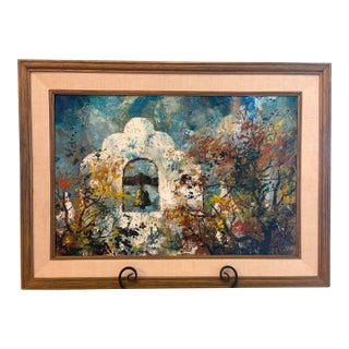 1969 “Bells at Santa Inés” California Oil Painting by Jack Laycox For Sale