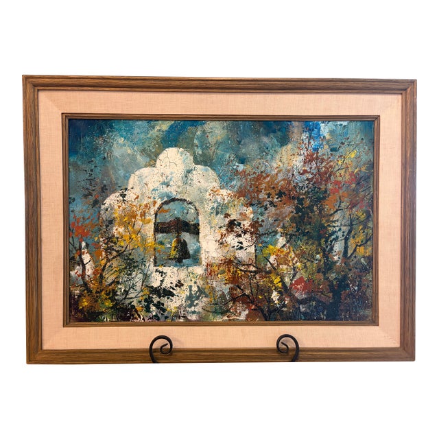1969 “Bells at Santa Inés” California Oil Painting by Jack Laycox For Sale
