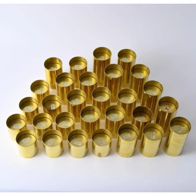 1970s Danish Brass Cylinder Candle Holders, 1970s, Set of 29 For Sale - Image 5 of 9
