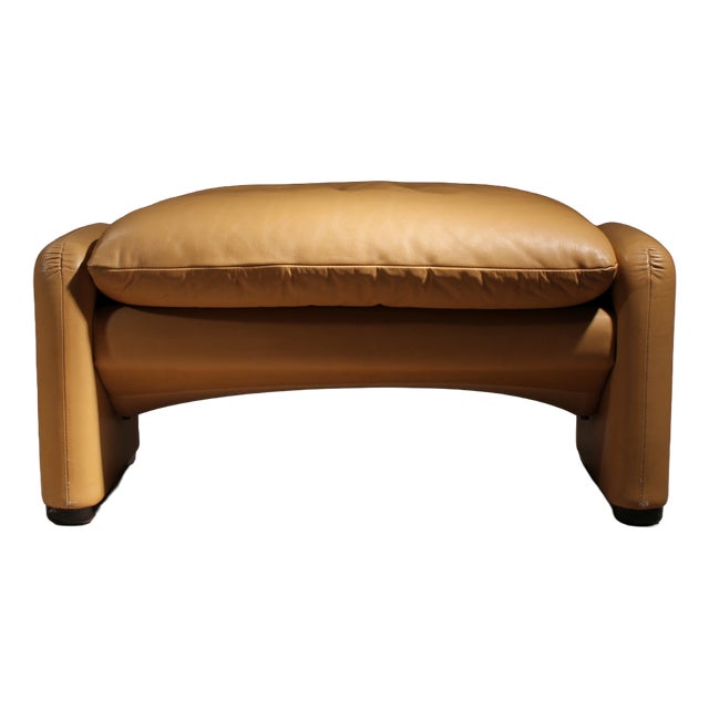 Leather Maralunga Ottoman by Vico Magistretti for Cassina, Italy, 1973 For Sale