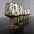 Mid-20th Century MCM 6 Cordial Stemmed Shots and Tray Set Abalone and Brass From Taxco Mexico For Sale - Image 13 of 18