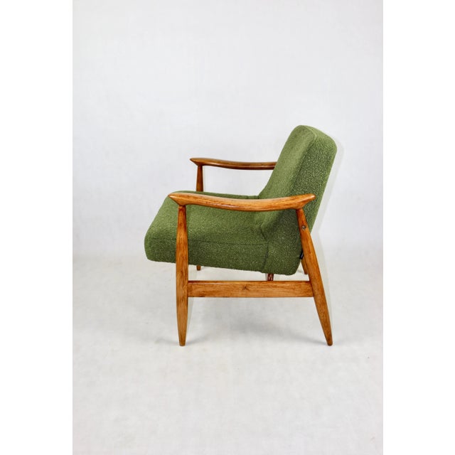 Vintage GFM 300-202 Armchair in Green Bouclé by J. Kedziorek, 1970s For Sale - Image 6 of 12