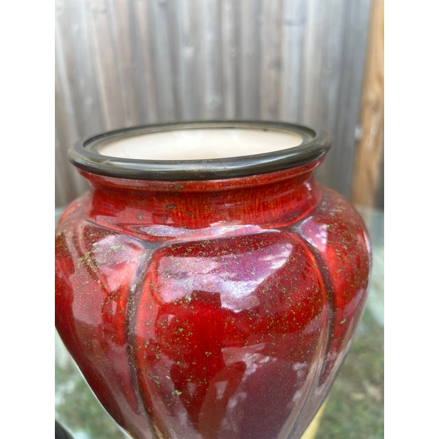 Manufacture de Sevres Pair, Sevres Paul Millet Sang De Boeuf Ormolu Mounted Vases 13" For Sale - Image 4 of 12