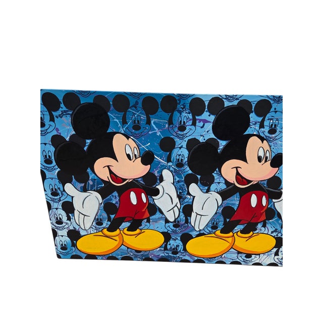 Steve Kaufman Vintage Original Steve Kaufman Sak Double Mickey Mouse Pop Art Painting For Sale - Image 4 of 18