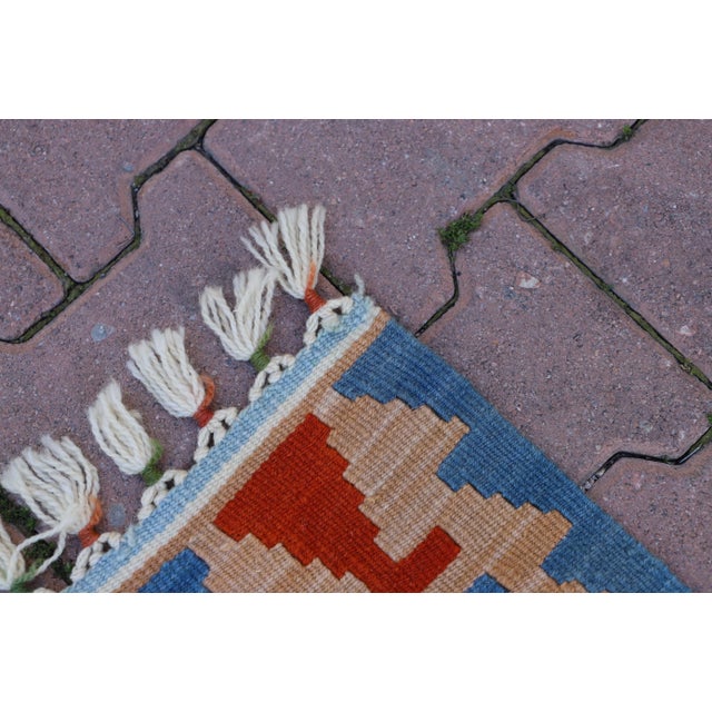 1990s Scandinavian Blue Cappadocia Kilim Rug For Sale In Sacramento - Image 6 of 9