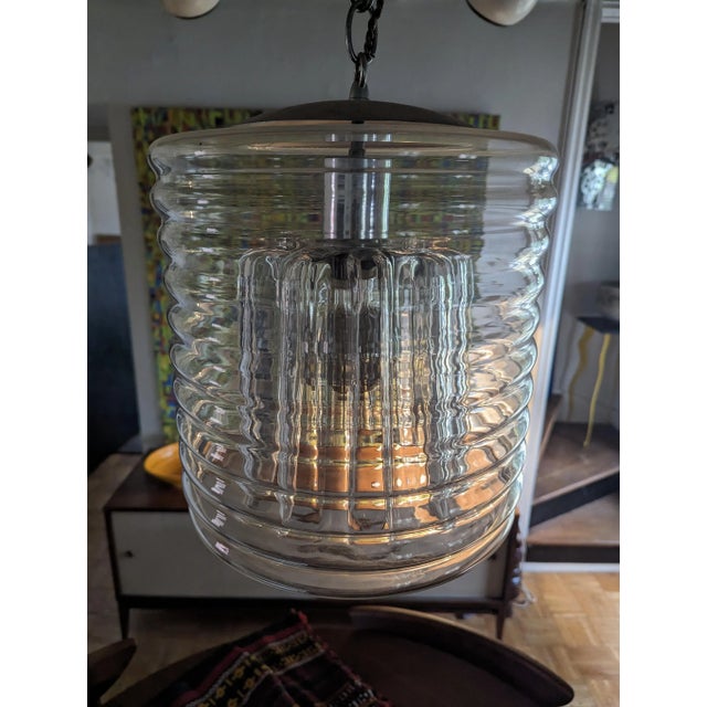 Mid-Century Modern 1960's Swedish Blown Glass Pendant Light For Sale - Image 3 of 5