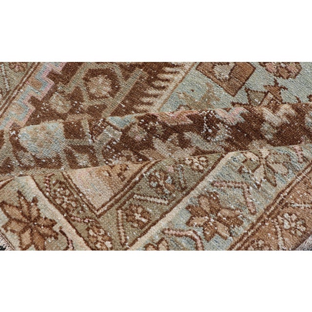 Earthy Tone Antique Persian Hamadan Rug 4'0"x5'9" For Sale - Image 9 of 10