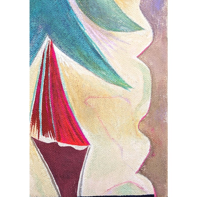 Textile Jessica Simorte "Evergreen" Contemporary Colorful Abstract Mixed Media Interior Space Painting, 2022 For Sale - Image 7 of 9