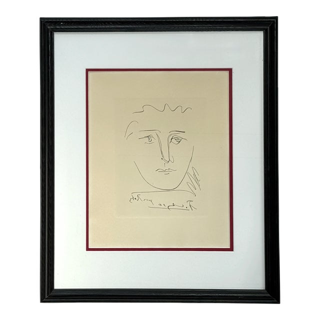 1960s Original Pablo Picasso Etching "Pour Roby" (L'Age De Soleil) Authenticated, Framed For Sale