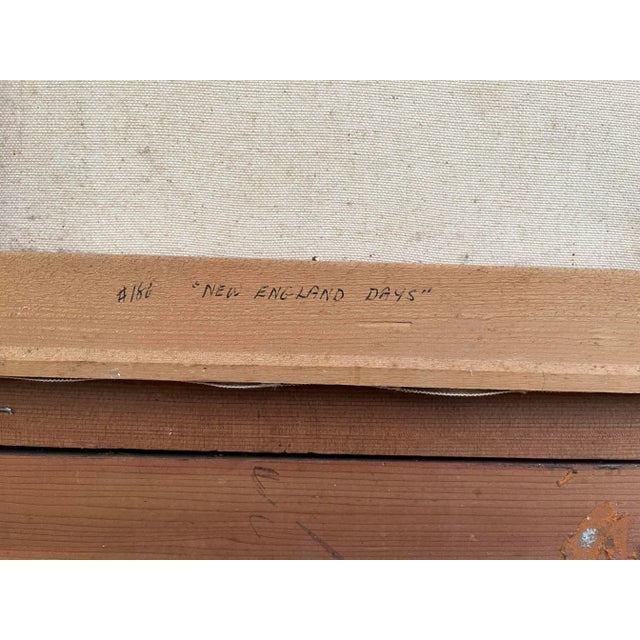 Vintage "New England Days" Framed Oil on Canvas Painting by Robert Franke For Sale - Image 12 of 12