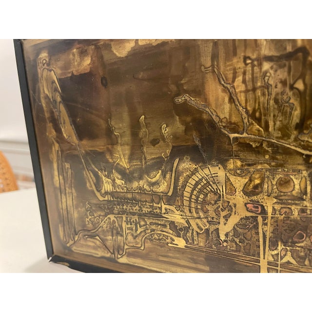 Bernhard Rohne 1970s Bernard Rohne Vintage Acid Etched Metal Artwork For Sale - Image 4 of 11