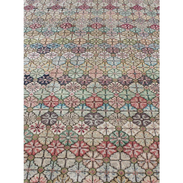 Mid-Century Modern, Vintage Rug in Multi Colors in Modern Design For Sale In Atlanta - Image 6 of 12