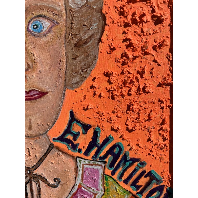 Figurative Original Painting on Canvas, Portrait of Elizabeth Hamilton Signed S. Graff, Coa For Sale - Image 3 of 9