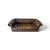 Classic English Chesterfield sofa upholstered in rich brown and dark green leather with deep button tufting, rolled arms,...