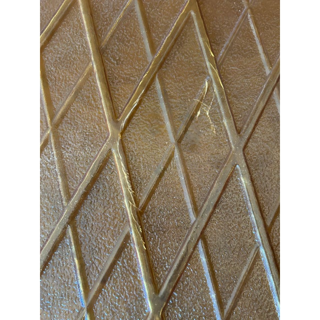 * Reserved for Rachel * Mid Century Amber Acrylic Diamond 2 Panel Room Divider / Screen For Sale - Image 10 of 11