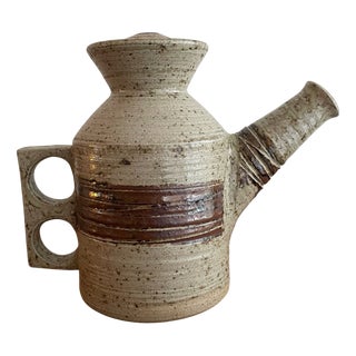 Brutalist Ceramic Teapot by Tue Poulsen, 1960s For Sale