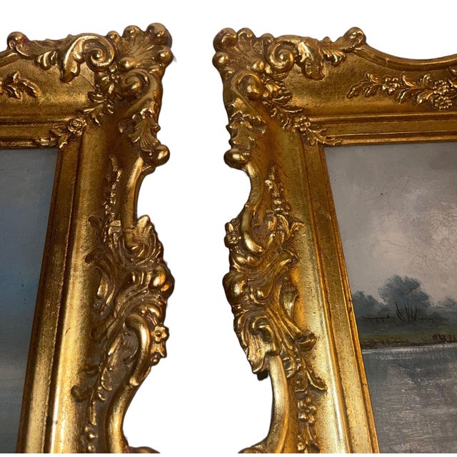 Set of Two 19th Century Antique Marine Oil Paintings in Gilt Frames For Sale - Image 4 of 10