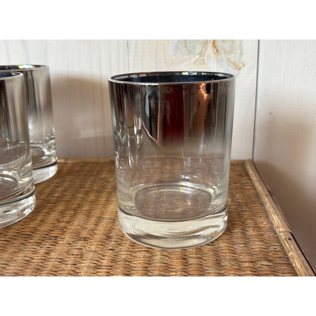 Mid 20th Century Mid Century Modern Silver Fade Cocktail Glasses - Set of 7 For Sale - Image 11 of 14