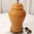 Glass Vintage & Elegant Coral Colored Glass Ginger Jar Table Lamp With a Brass Base For Sale - Image 7 of 13