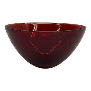 1970s Ruby Red Orrefors Fuga Bowl, Sven Palmquist For Sale