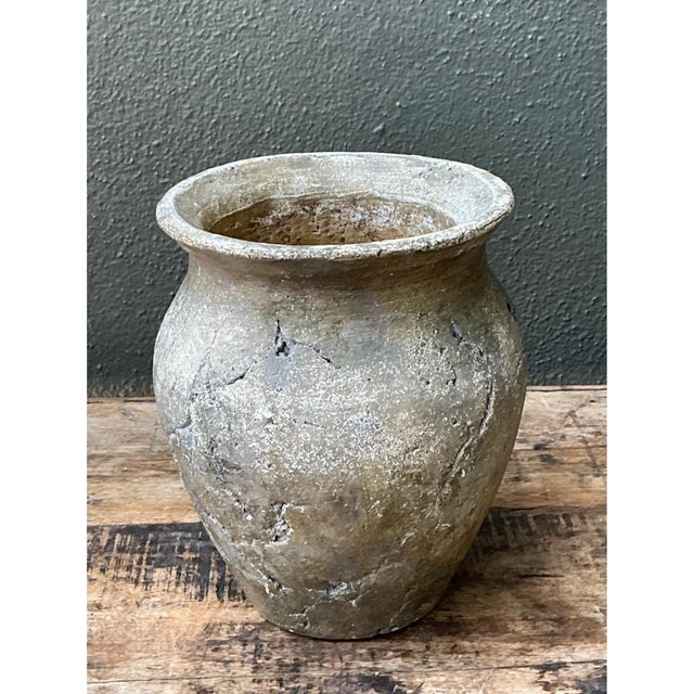 Vintage Textured Ceramic Pottery Vase For Sale - Image 9 of 14