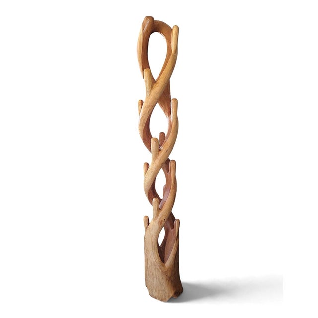 1980s Large Coat Rack in Suar Wood, Indonesia, 1980s For Sale - Image 5 of 5