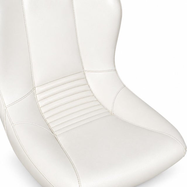 Vintage Italian Swivel Chair in White Leather and Chrome by Gastone Rinaldi for Rima, 1960s For Sale - Image 6 of 11