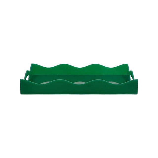 2020s Spangle Scalloped Tray Green For Sale - Image 5 of 11