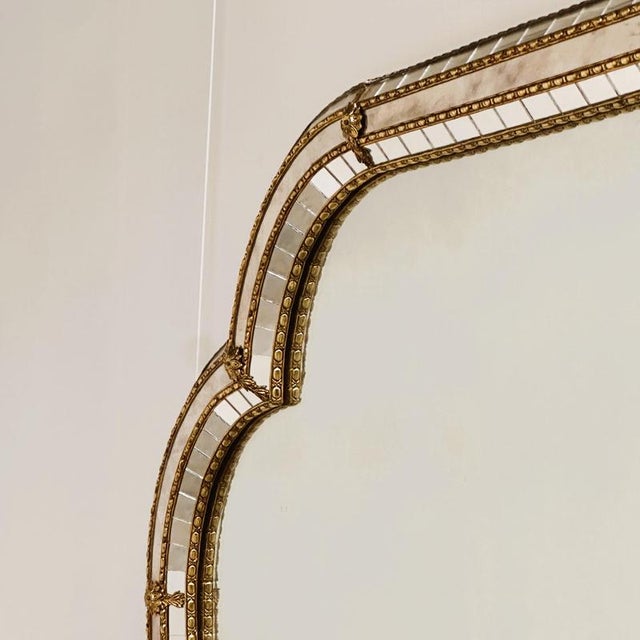 Large Spanish Gilt Brass and Smoked Mirror, 1980s For Sale - Image 4 of 13