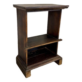 Arts & Crafts Style Oak Open Shelving Side Table For Sale