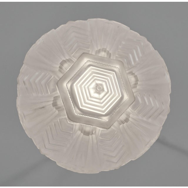 Silver 1930s French Art Deco Flush Mount by Muller Freres For Sale - Image 8 of 11